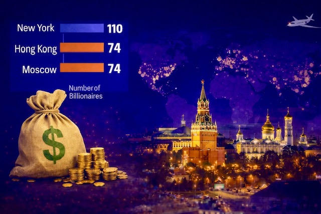 Москва вошла в тройку городов по числу миллиардеров