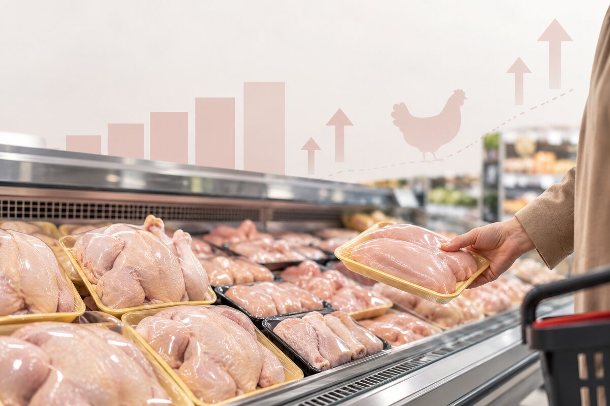 Курица подорожала почти на 16% за год