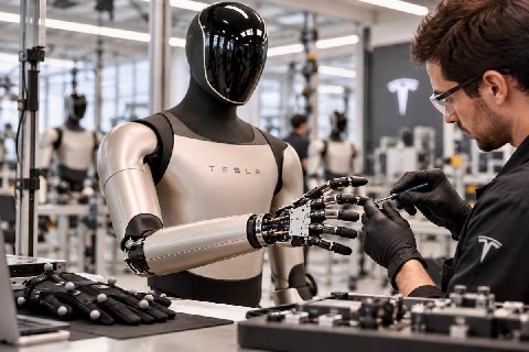 Руки Tesla Optimus собирают вручную из сотни деталей