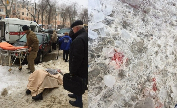 Глыба льда, упавшая с крыши, раздробила жительнице Воронежа обе ноги