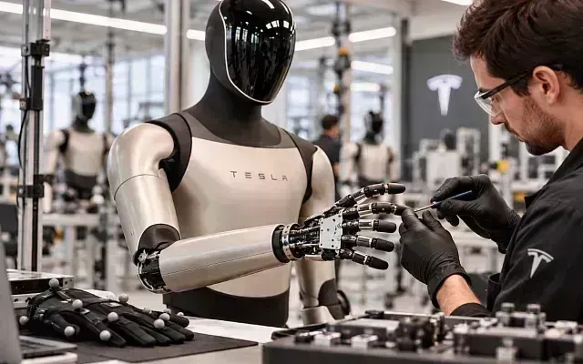 Руки Tesla Optimus собирают вручную из сотни деталей