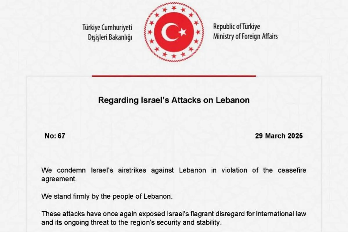 Израиль ответил на заявление Турции по ударам в Ливане