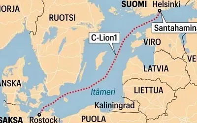 В Финляндии сообщили о разрыве подводного кабеля связи с Германией