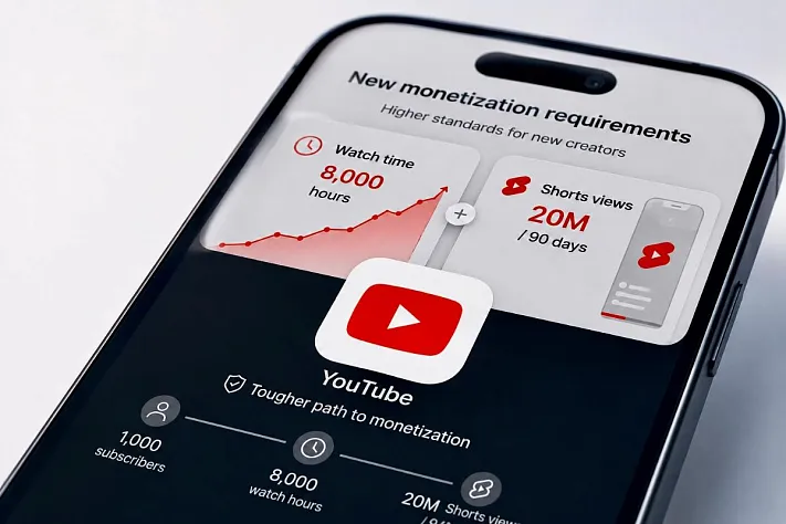YouTube вдвое поднимет порог входа в монетизацию