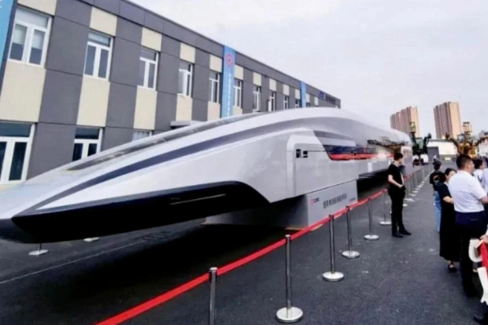 Китай представил прототип поезда, способного «парить» со скоростью 600 км/ч