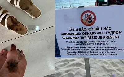 Туристы жалуются на мазут в Нячанге и Камрани