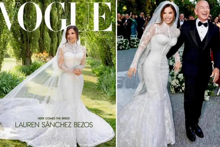 Платье Dolce & Gabbana, кольцо в 30 карат : свадьба Безоса и Санчес в Венеции