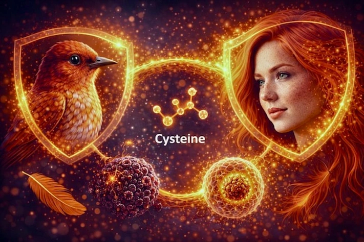 Рыжий пигмент помогает клеткам защищаться от повреждений — и у птиц, и у людей