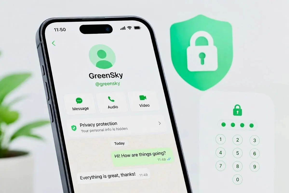 WhatsApp* прячет номер за именем