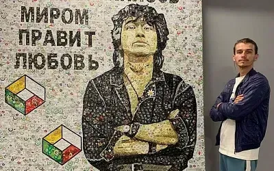 В Обнинске сделали Цоя из пивных пробок