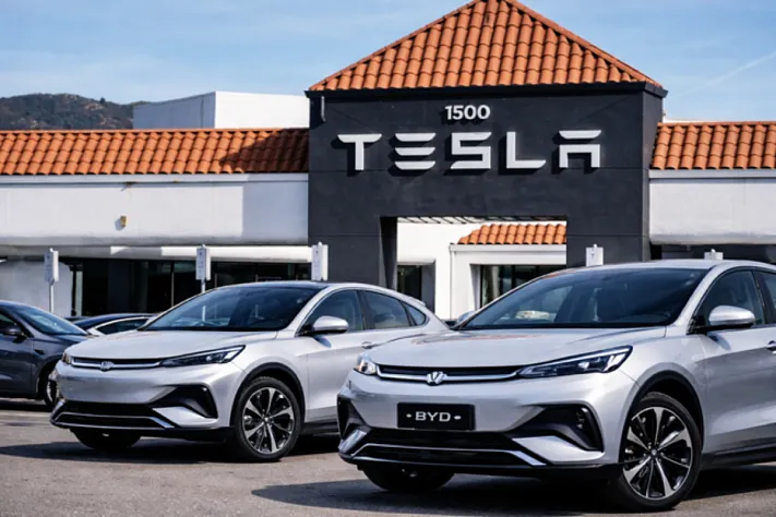 BYD впервые обошла Tesla по продажам электромобилей за год