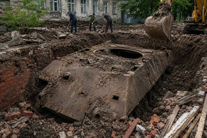 В Казани раскопали танк