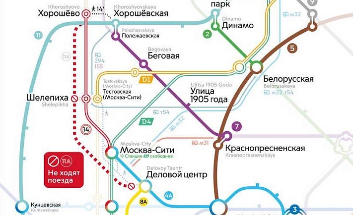 В конце июня будет закрыт участок метро в деловом центре Москвы