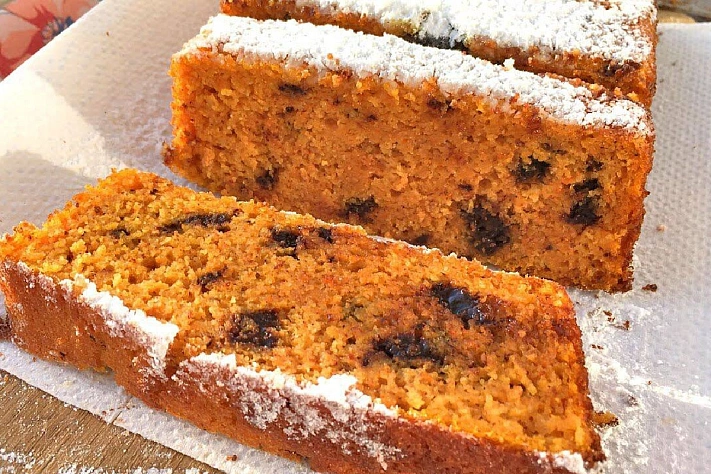 Нежный тыквенный манник с шоколадом и корицей