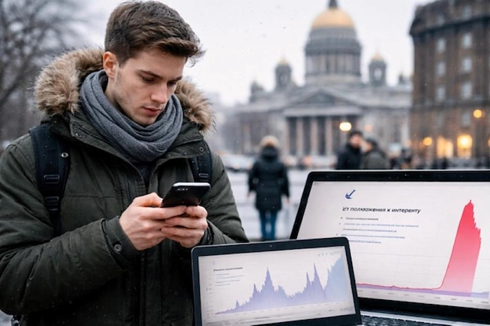 В Петербурге снова пропал мобильный интернет и заработал только «белый список»