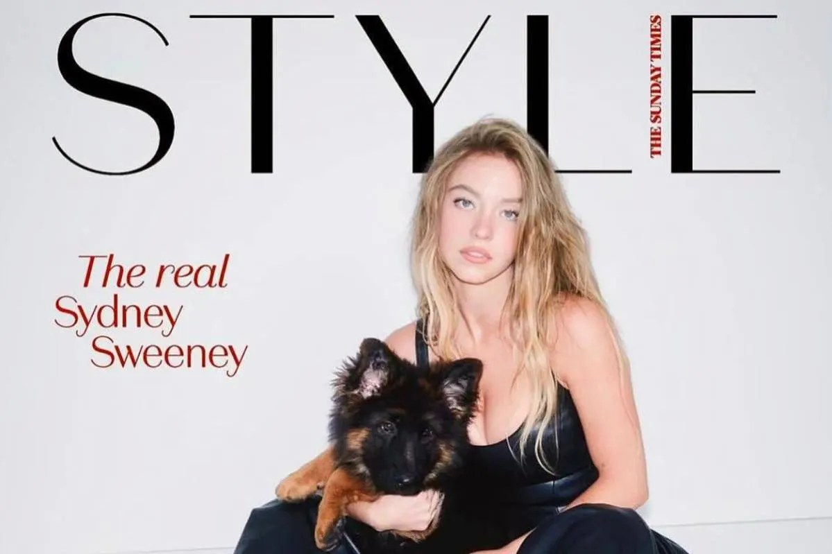 Сидни Суини: нежность, сталь и щенок на обложке The Sunday Times Style