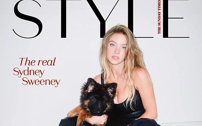 Сидни Суини: нежность, сталь и щенок на обложке The Sunday Times Style