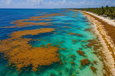 карибское море пережило рекорд саргассума