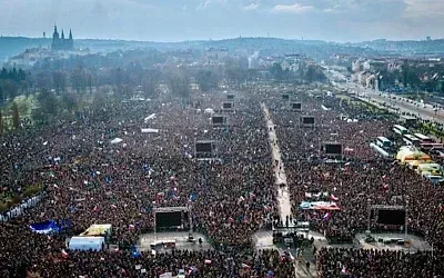 В Праге прошёл крупнейший антиправительственный протест с 2019 года