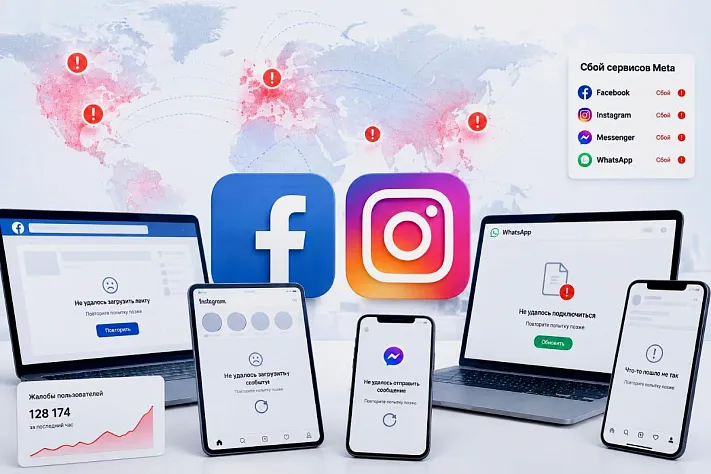Сбой Facebook и Instagram затронул пользователей по всему миру