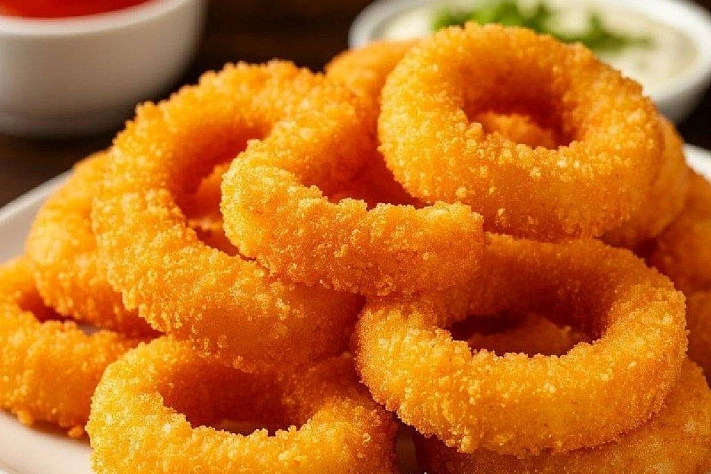 Готовим кольца кальмара в хрустящей панировке