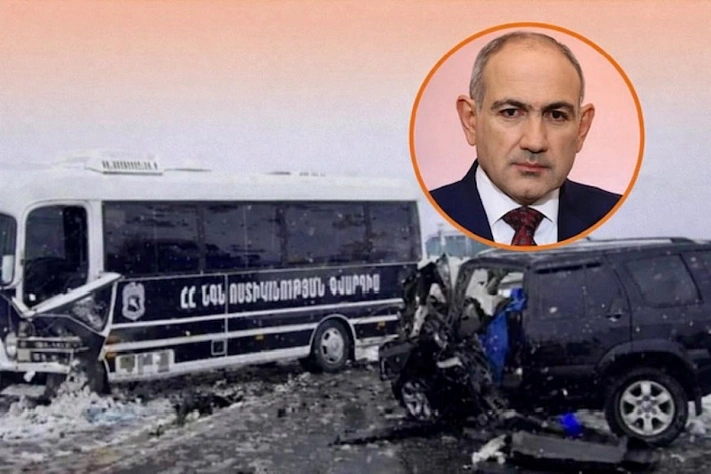 В Армении кортеж сопровождения Пашиняна попал в ДТП