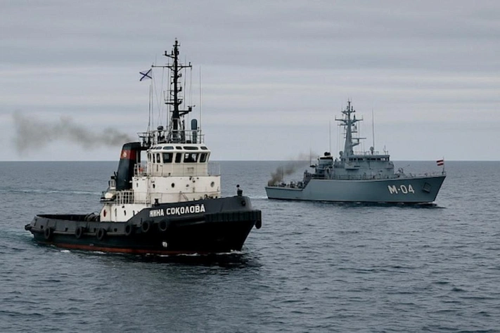 Латвийский военный корабль зафиксировал сближение с российским буксиром в Балтийском море