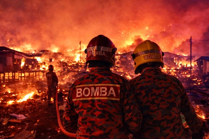 Пожар в Сандакане оставил без жилья тысячи жителей
