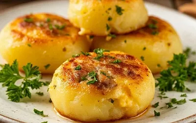 Картофельные зразы с сыром и колбасой