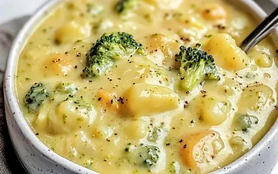Рецепт картофельного сырного супа с брокколи