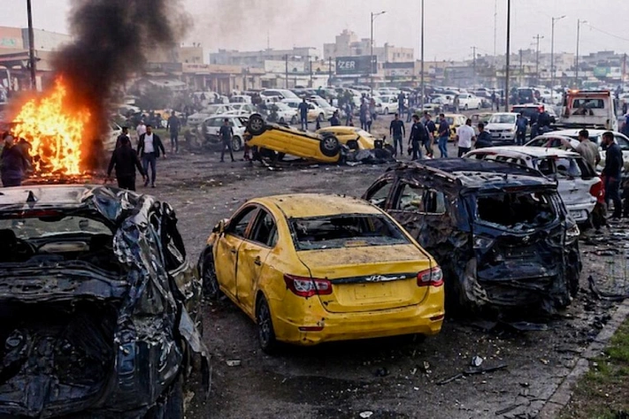 Цементовоз без тормозов смял десятки машин в Киркуке