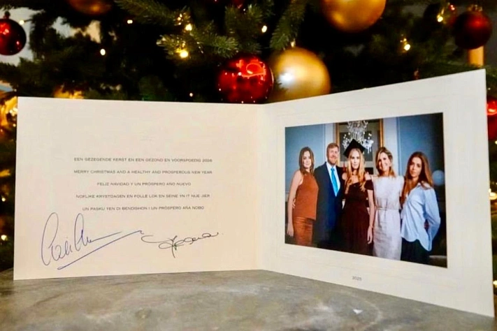 Рождественская открытка королевской семьи Нидерландов