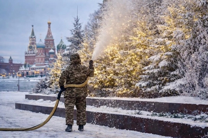 В Москве деревья снова делают «зимними» вручную