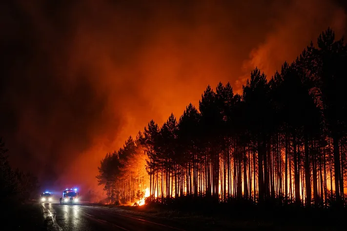 Пожары во Франции и Испании привели к массовой эвакуации