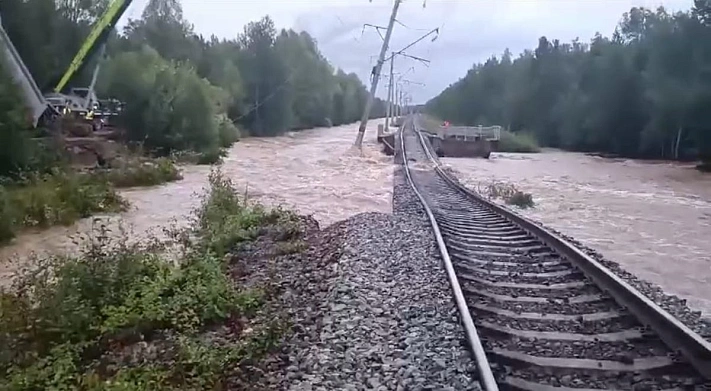 В  Бурятии дожди размыли часть Восточно-Сибирской железной дороги