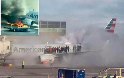 Самолет American Airlines загорелся после посадки в США – пассажиры эвакуировались через крыло