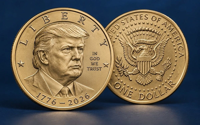 В США выпустили монету $1 с портретом Трампа