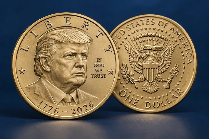 В США выпустили монету $1 с портретом Трампа