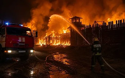В Тверской области сгорели 30 построек киногорода