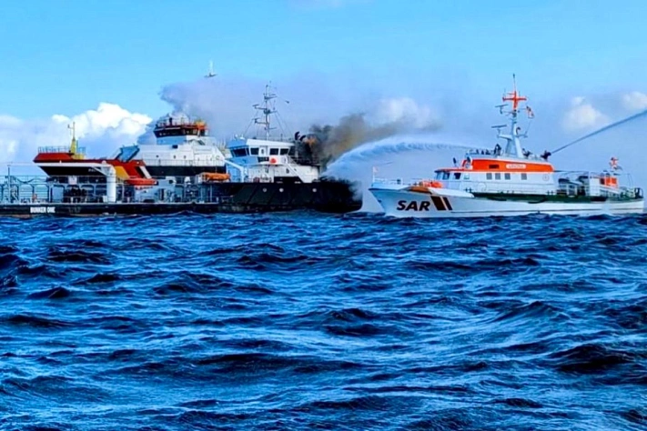 Пожар на танкере «Анника» в Балтийском море: все члены экипажа спасены