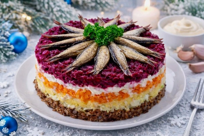 Салат со шпротами и свёклой — новогодняя альтернатива «шубе»