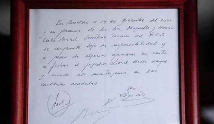 Первый контракт легендарного футболиста Месси уйдёт с молотка