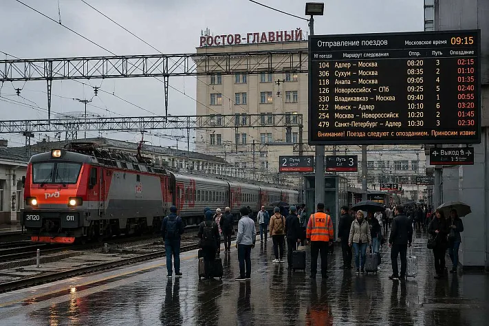 Непогода задержала 27 поездов в Ростове-на-Дону