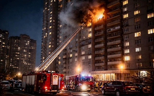 Ребёнок пострадал при пожаре в многоэтажке на севере Москвы