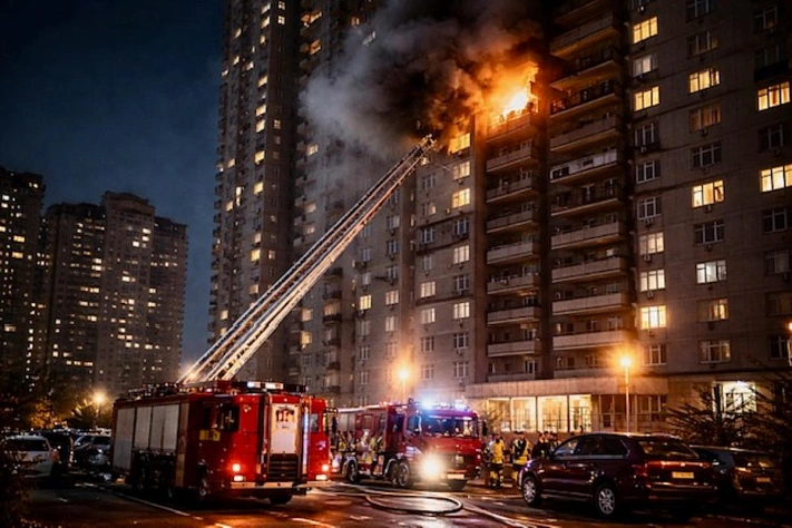 Ребёнок пострадал при пожаре в многоэтажке на севере Москвы