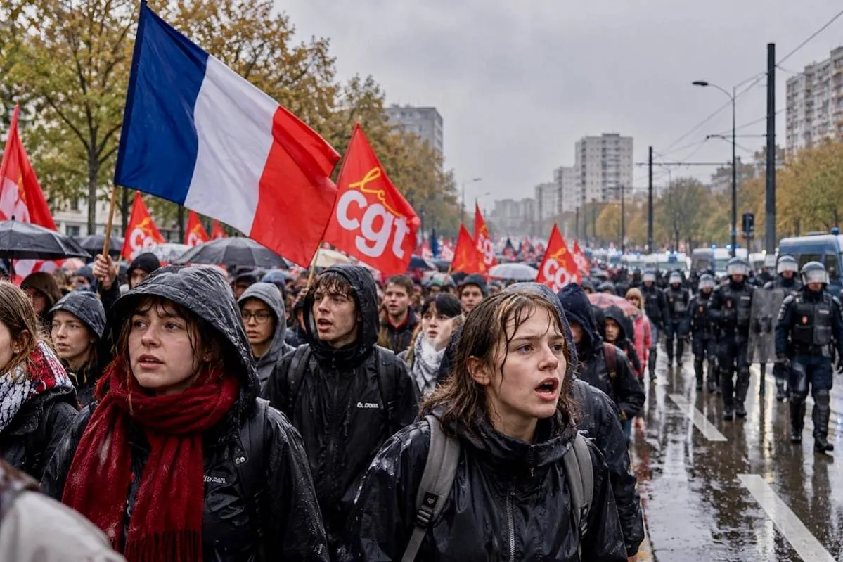 Во Франции на протесты вышли сотни тысяч человек