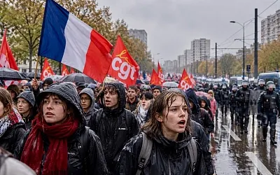 Во Франции на протесты вышли сотни тысяч человек