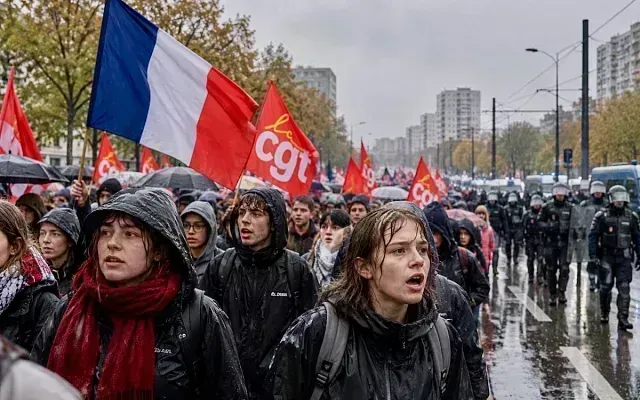 Во Франции на протесты вышли сотни тысяч человек