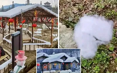Китайский курорт извинился за использование искусственного снега из ваты и мыльной пены