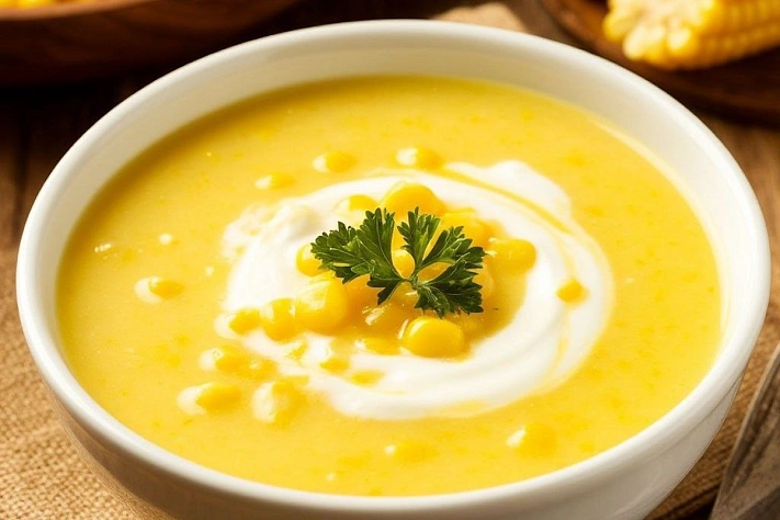 Делаем крем-суп из кукурузы на сливках